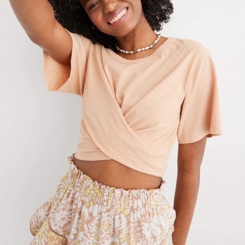 Aerie cropped wrapped tie back top, XL